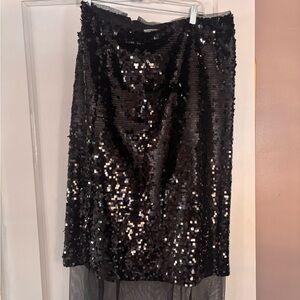 DKNY Black Sequin Skirt